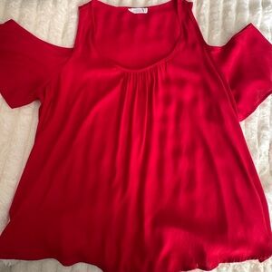 Red Cold Shoulder Top by LUSH Size M